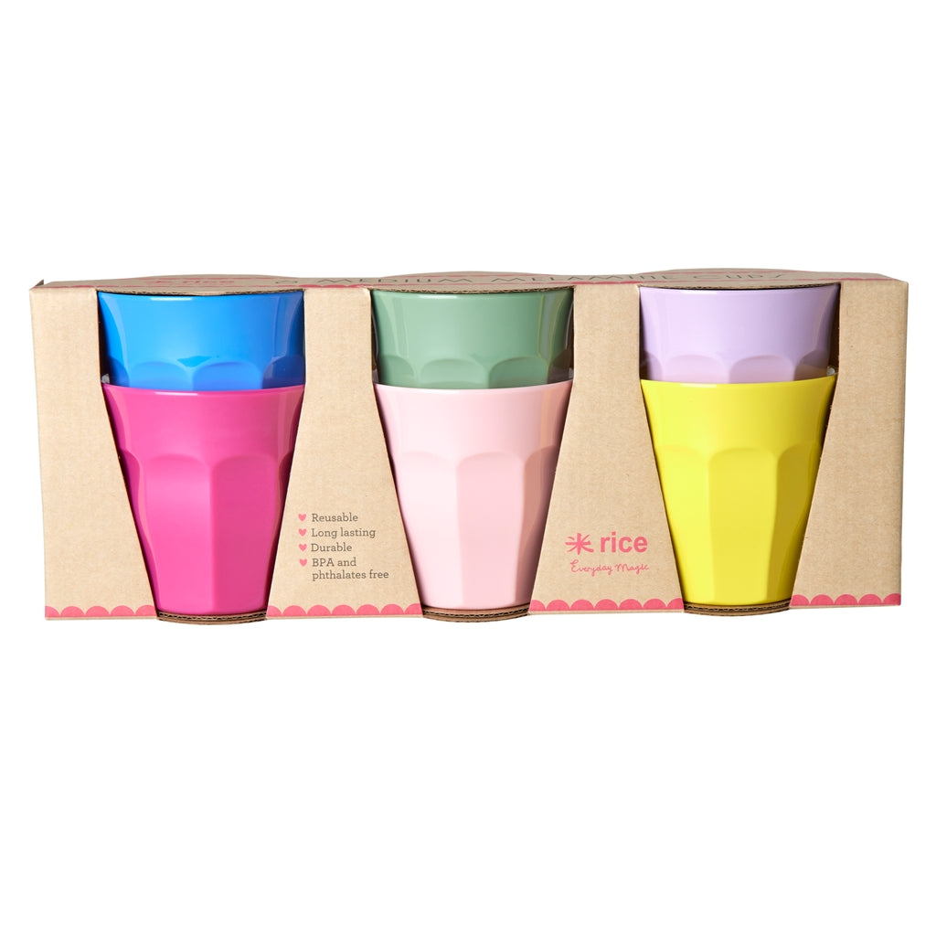 Pack 6 vasos melamina - multicolor