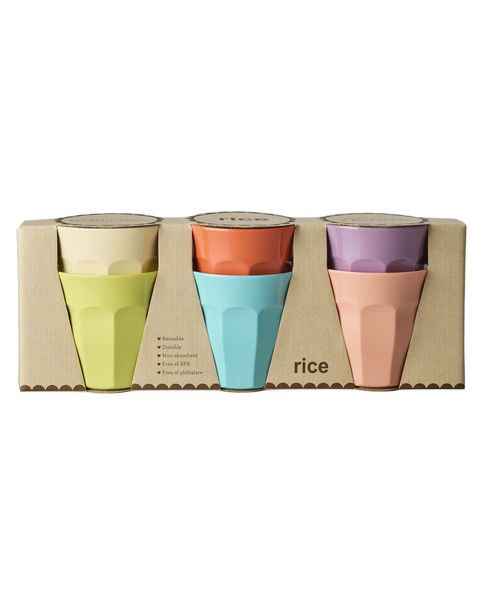 Pack 6 vasos melamina - colores Glory Days