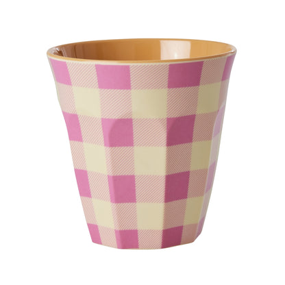 Vaso de melamina - cuadrillé rosado