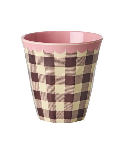 Vaso de melamina - cuadrillé y orilla con ondas