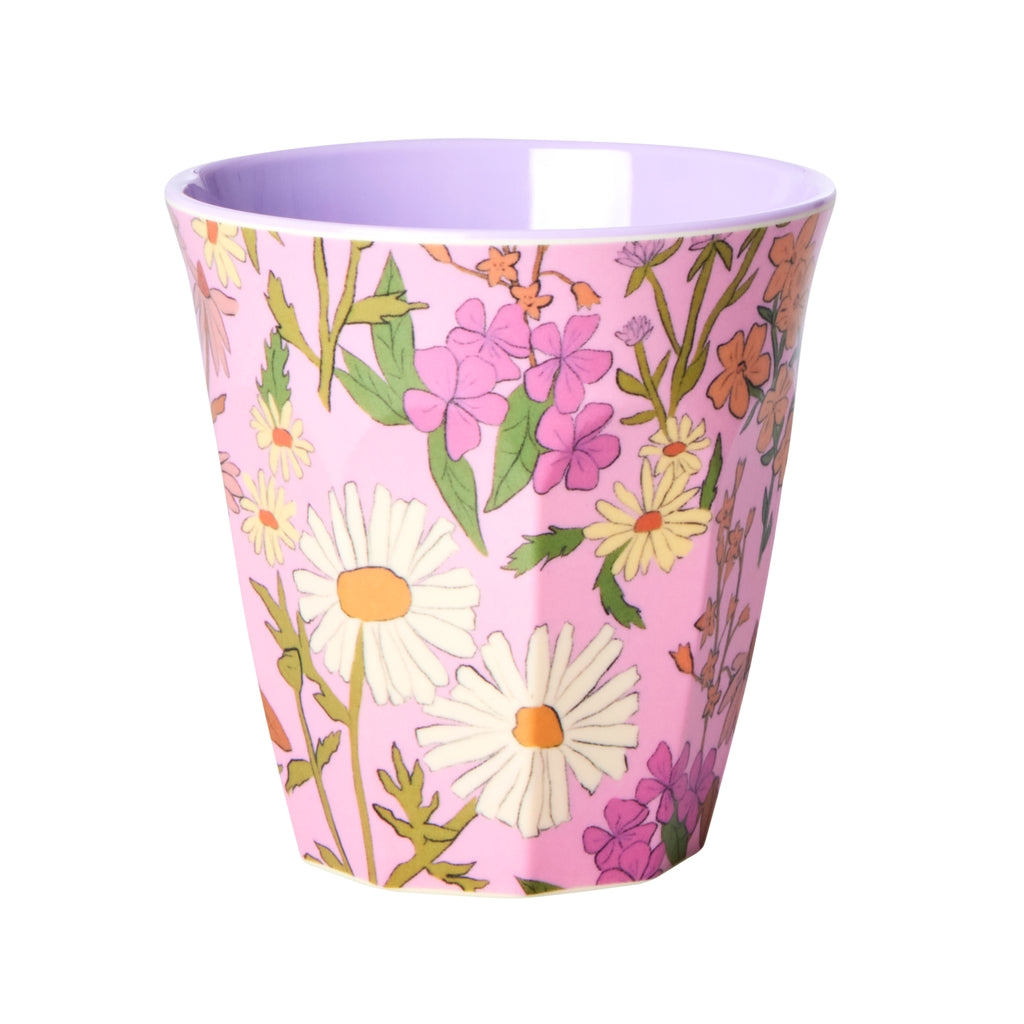 Vaso de melamina - margaritas con interior lila