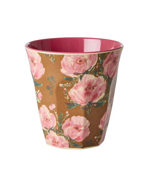 Vaso de melamina - rosas sobre camel