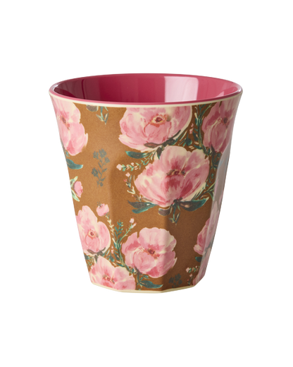 Vaso de melamina - rosas sobre camel