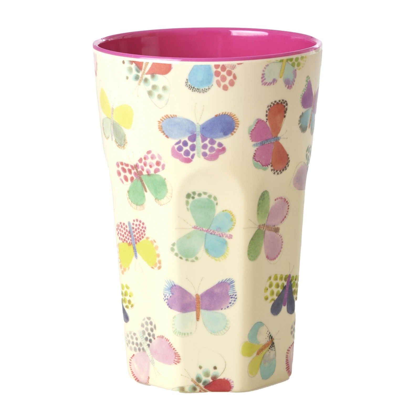 Vaso de melamina alto - mariposas multicolor