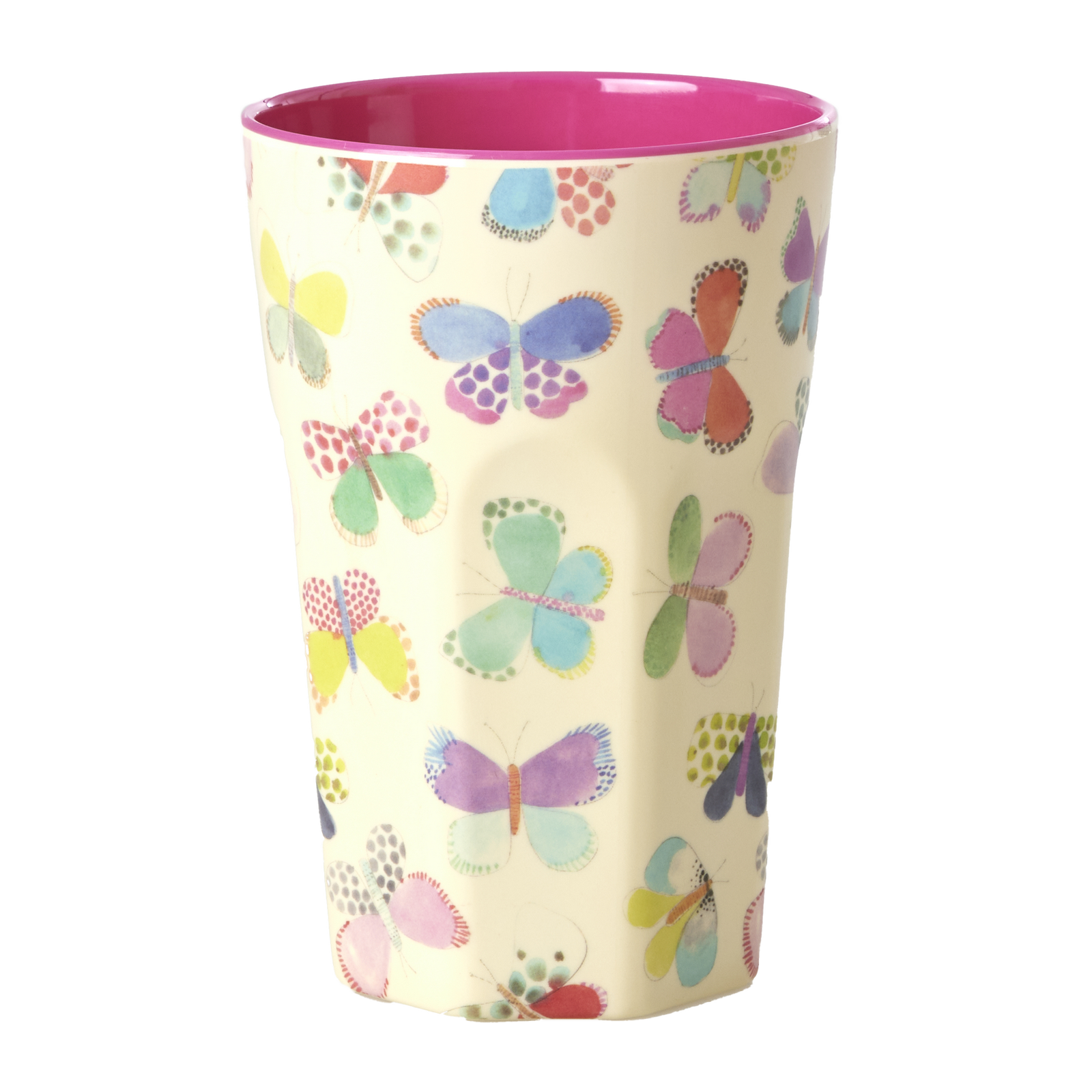 Vaso de melamina alto - mariposas multicolor