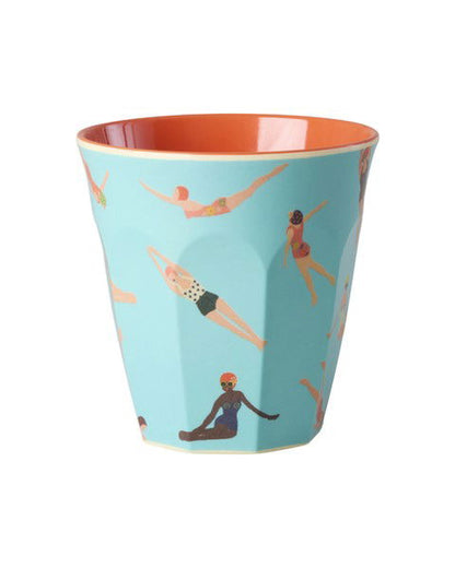 Vaso de melamina - bañistas retro