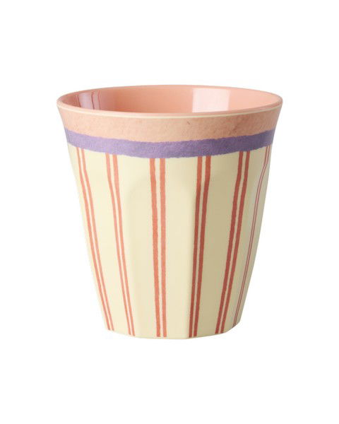 Vaso de melamina - rayas rosadas