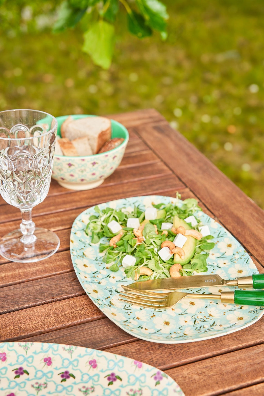 Plato de melamina rectangular - flores de algodón