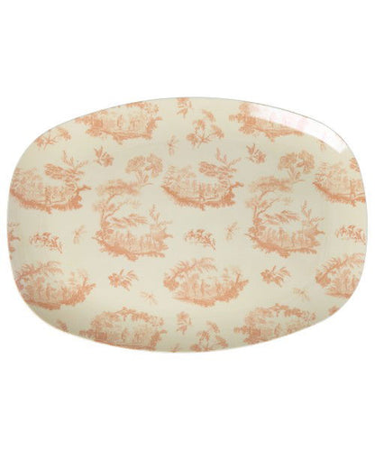 Plato de melamina rectangular - toile de jouy