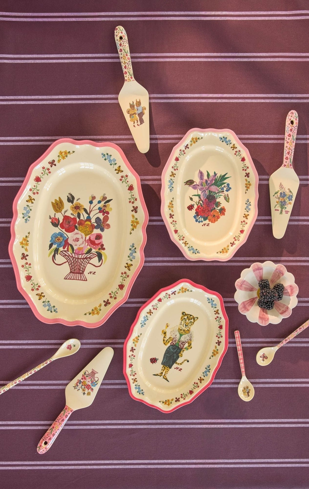 Plato de melamina rectangular - Nathalie Lété II flores