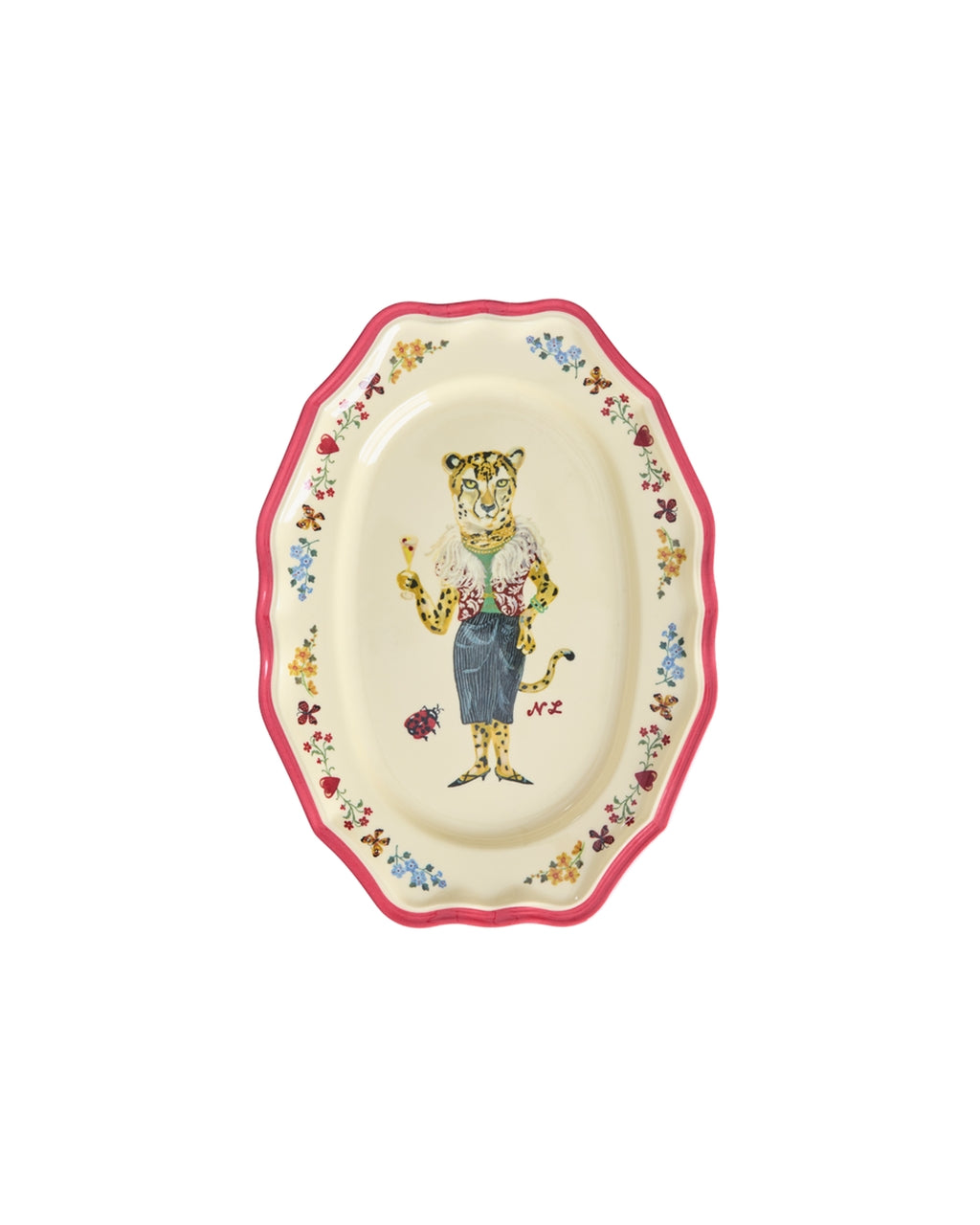 Plato de melamina rectangular - Nathalie Lété II leopardo