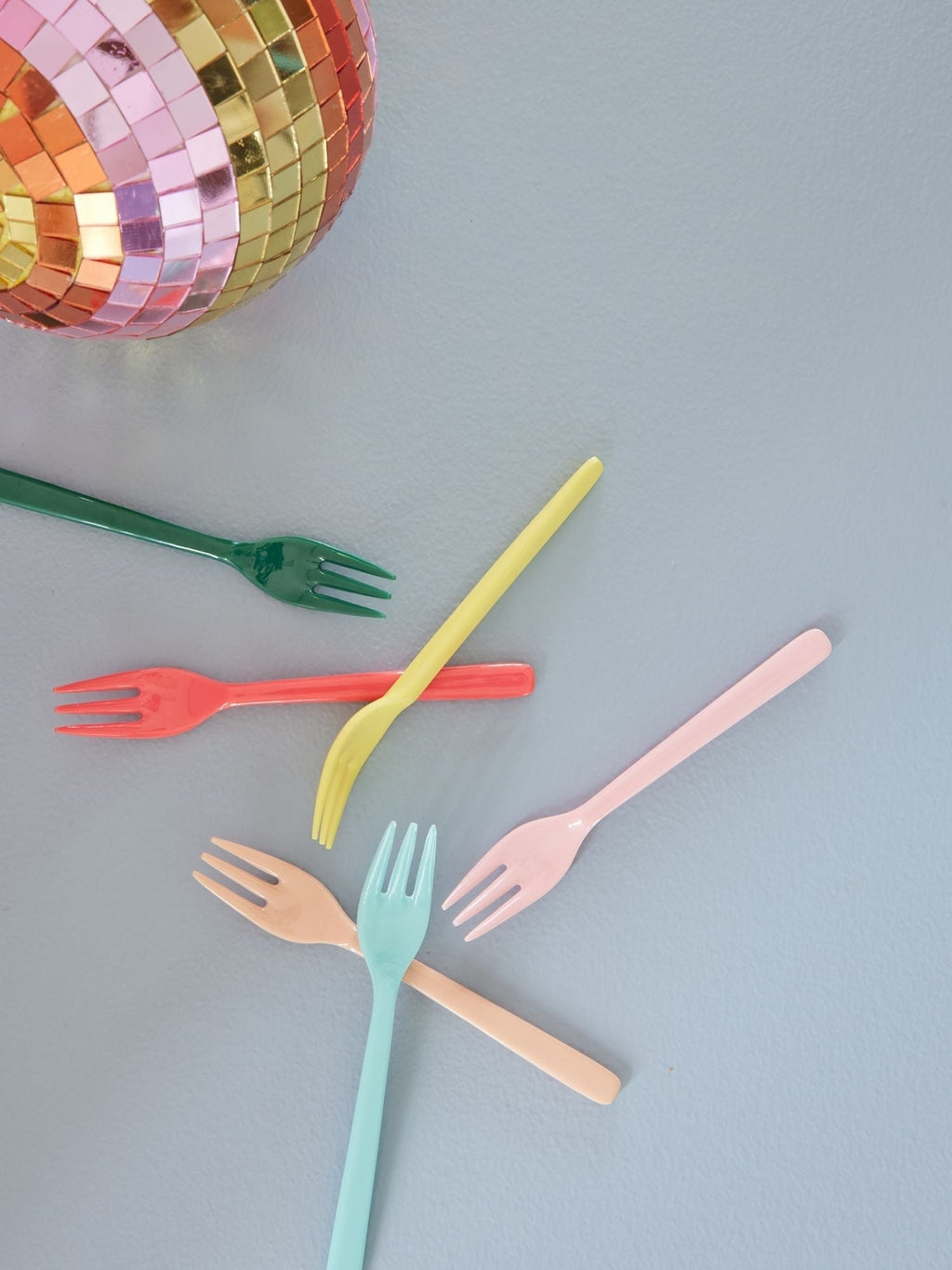 Pack 6 tenedores melamina - colores de baile
