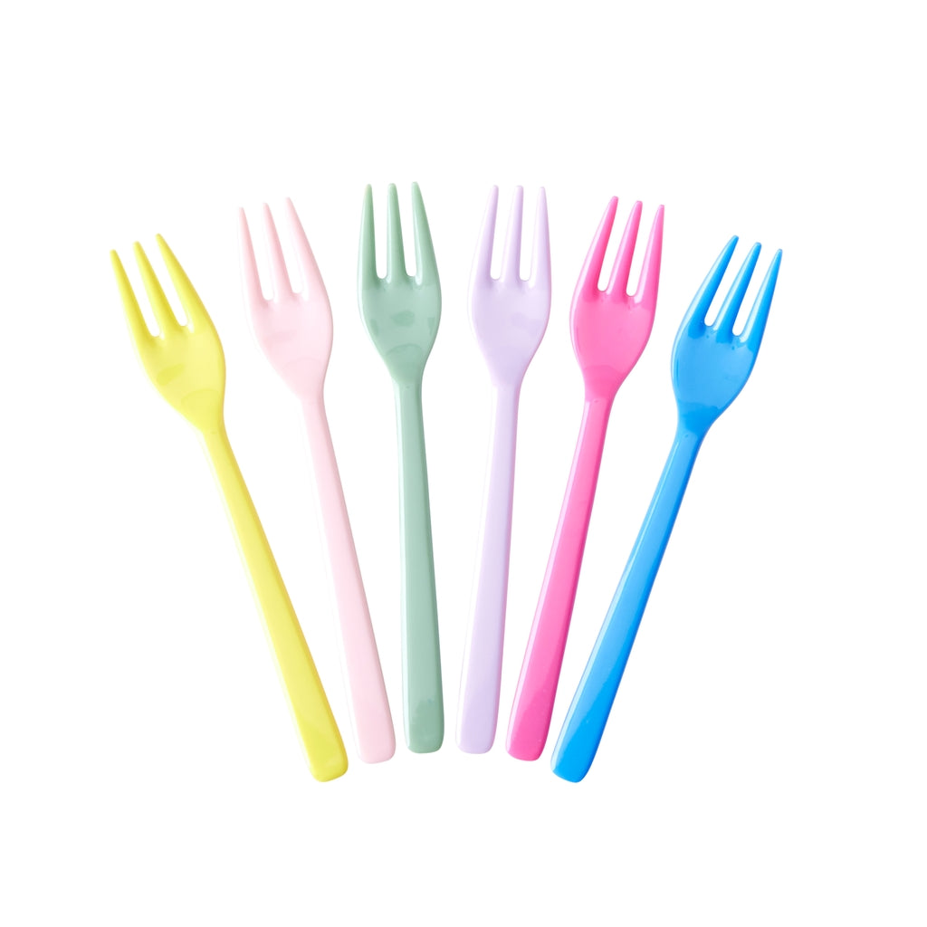 Pack 6 tenedores melamina - multicolor