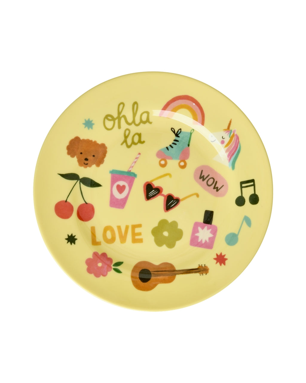 Plato de melamina redondo - unicornios