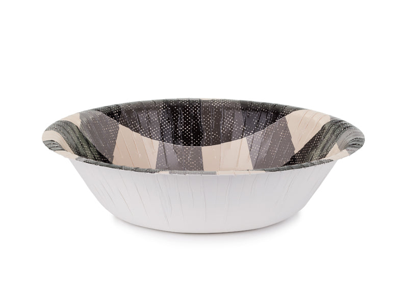 Bowls de papel cuadros cuadros negros y beige