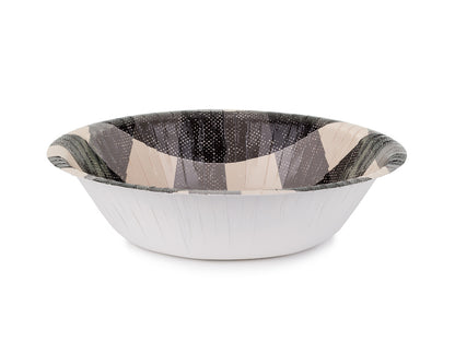 Bowls de papel cuadros cuadros negros y beige