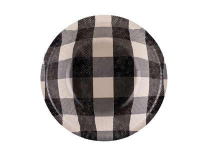 Bowls de papel cuadros cuadros negros y beige