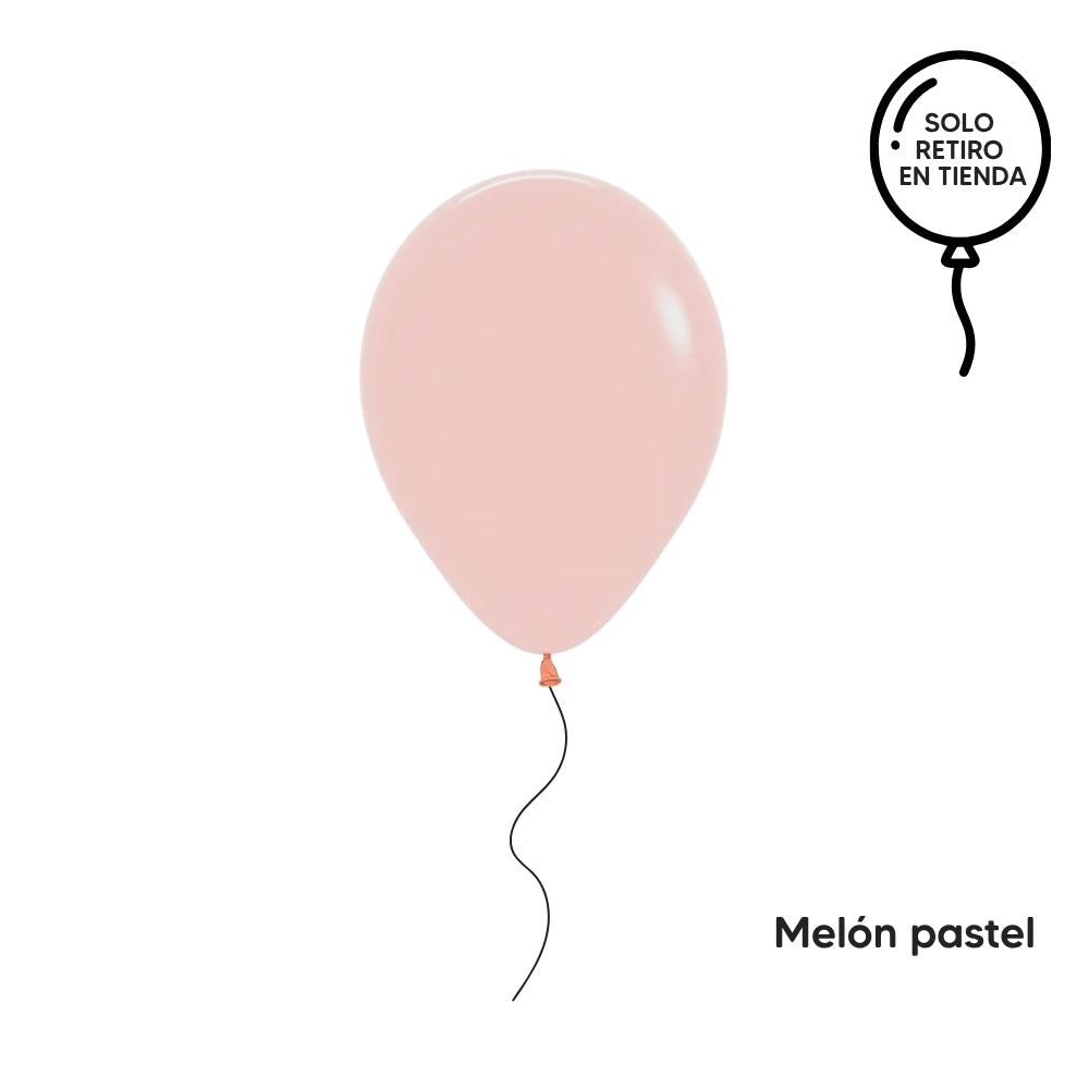 Globo 30cm inflado con helio - rosados (elige un color)