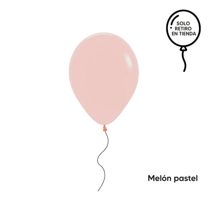 Globo 30cm inflado con helio - rosados (elige un color)