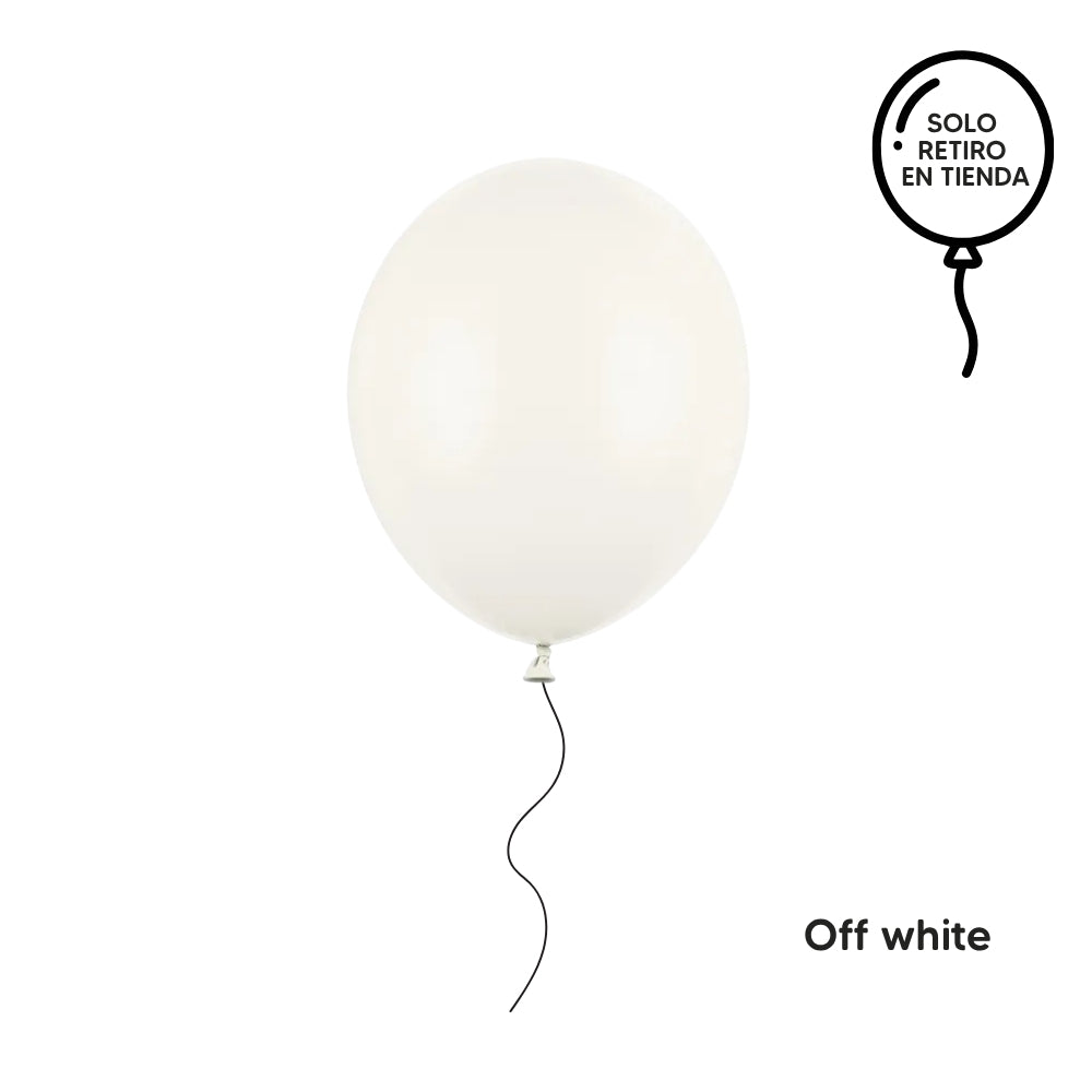 Globo 30cm inflado con helio - blancos y metalizados (elige el color)