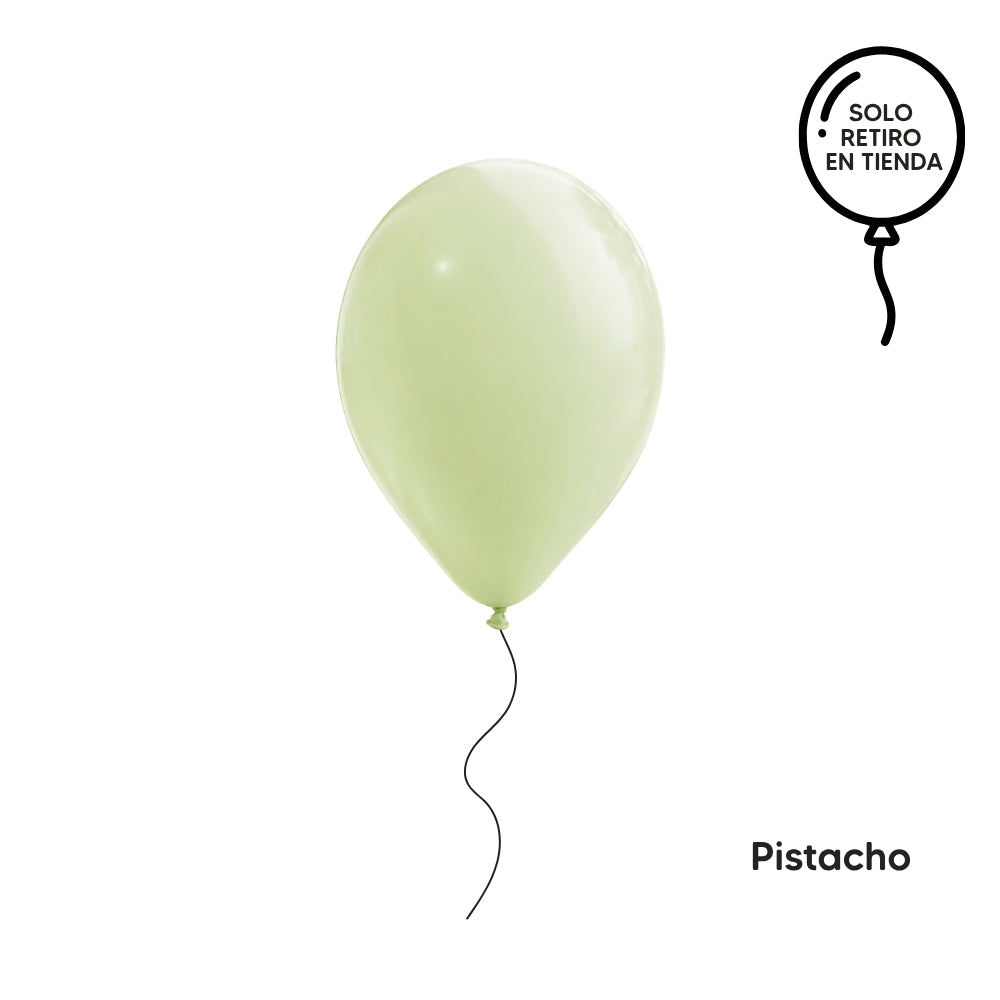 Globo 30 cm inflado con helio - Verde (elegir un color)