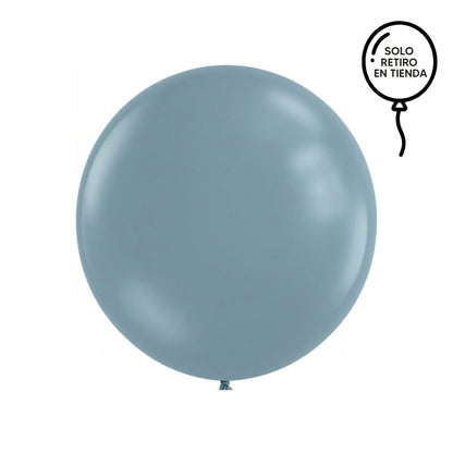 Globo XL 50 cm inflado con helio, cola de telas y peso - AZUL MATE
