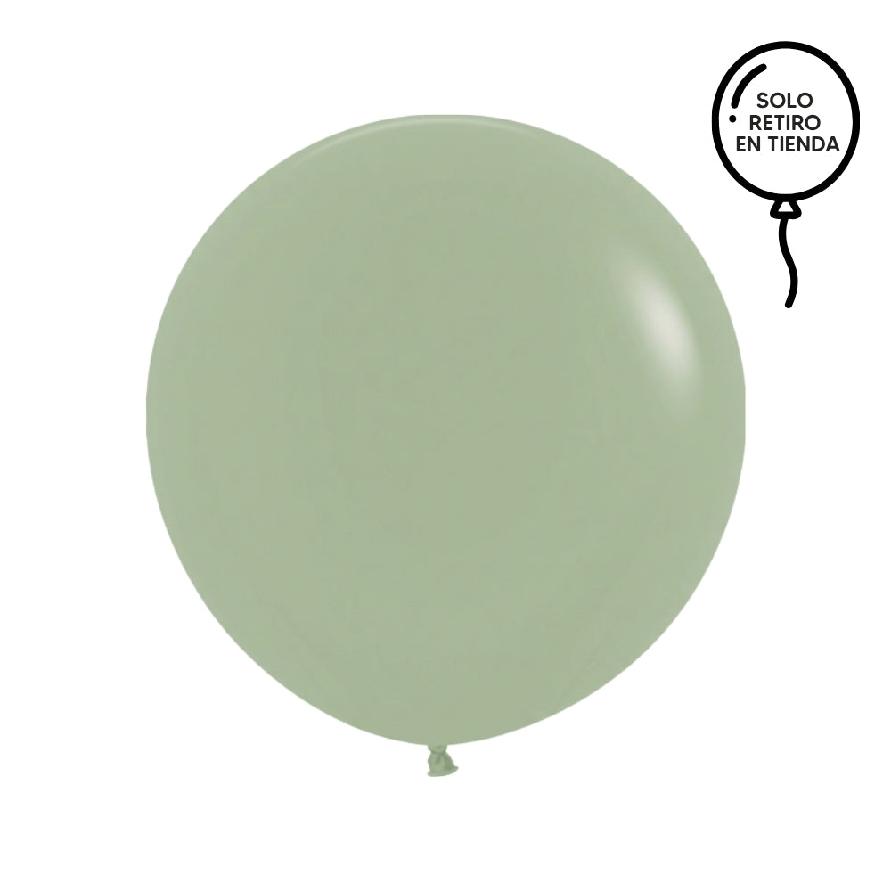Globo XL 50 cm inflado con helio, cola de telas y peso - EUCALIPTUS