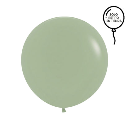 Globo XL 50 cm inflado con helio, cola de telas y peso - EUCALIPTUS