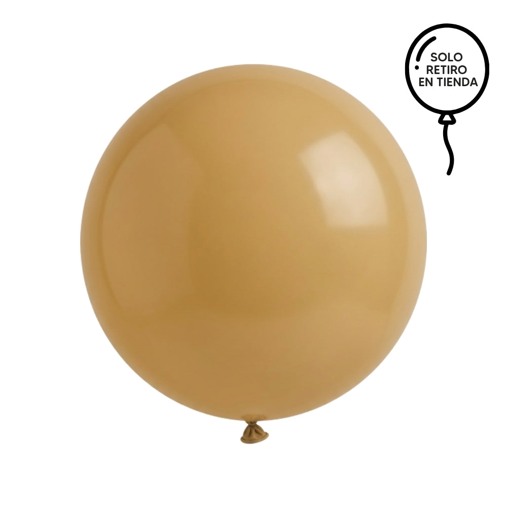 Globo XL 50 cm inflado con helio, cola de telas y peso - LATTE