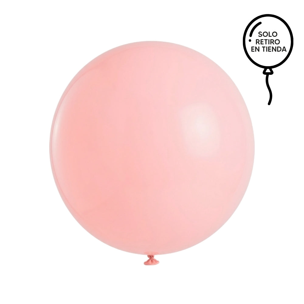 Globo XL 50 cm inflado con helio, cola de telas y peso - MELON PASTEL
