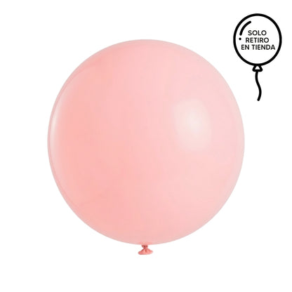 Globo XL 50 cm inflado con helio, cola de telas y peso - MELON PASTEL