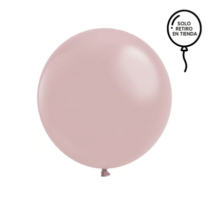 Globo XL 50 cm inflado con helio, cola de telas y peso - ROSADO MATE
