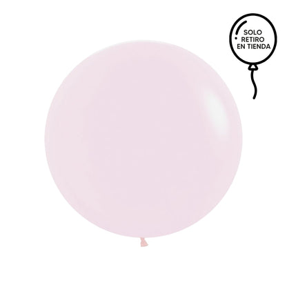 Globo XL 50 cm inflado con helio, cola de telas y peso - ROSADO PASTEL