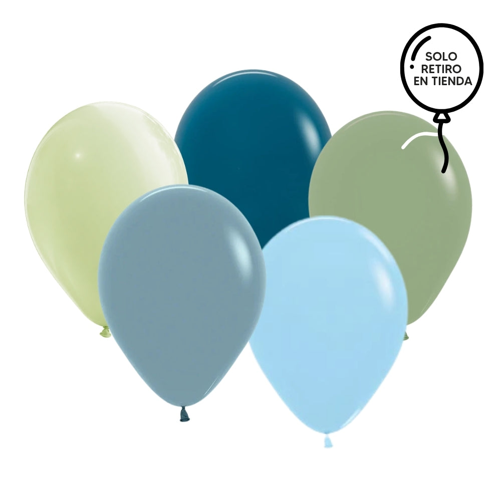 Ramo de globos inflados con helio - BRISA MARINA