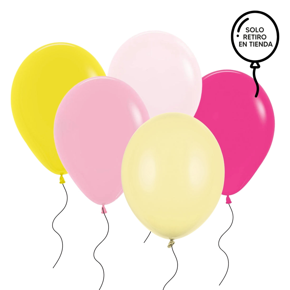 Ramo de globos inflados con helio - limonada rosada