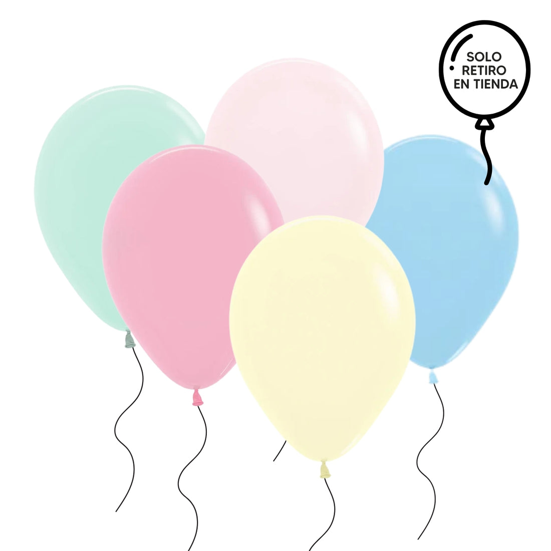 Ramo de globos inflados con helio - pastel