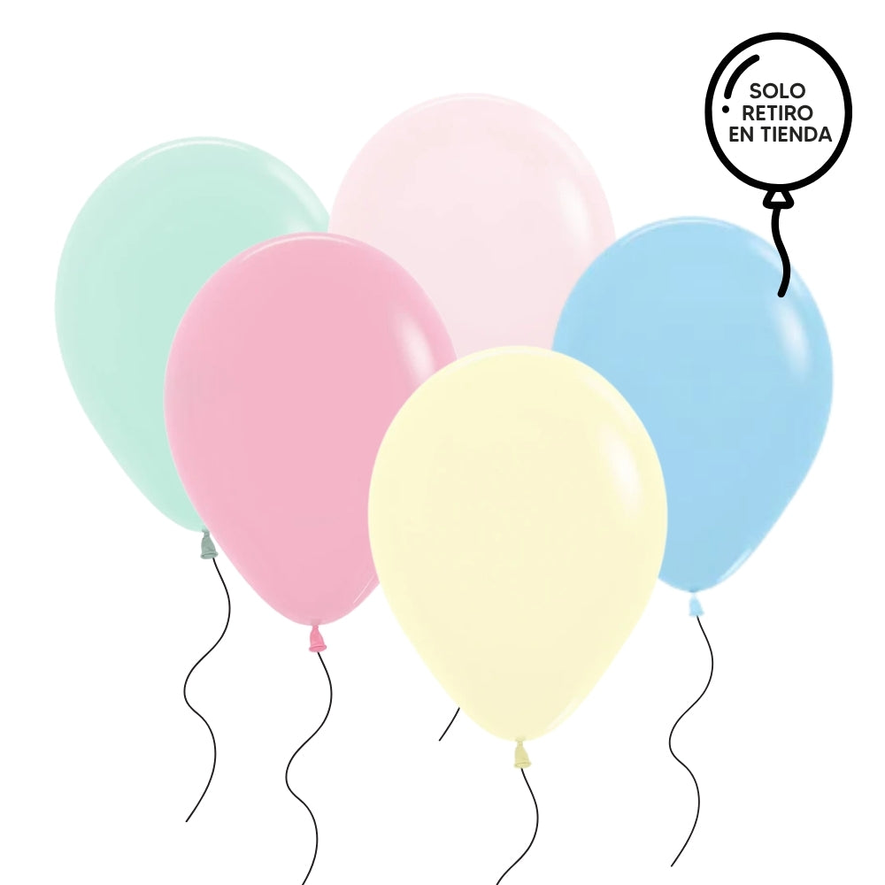 Ramo de globos inflados con helio - pastel