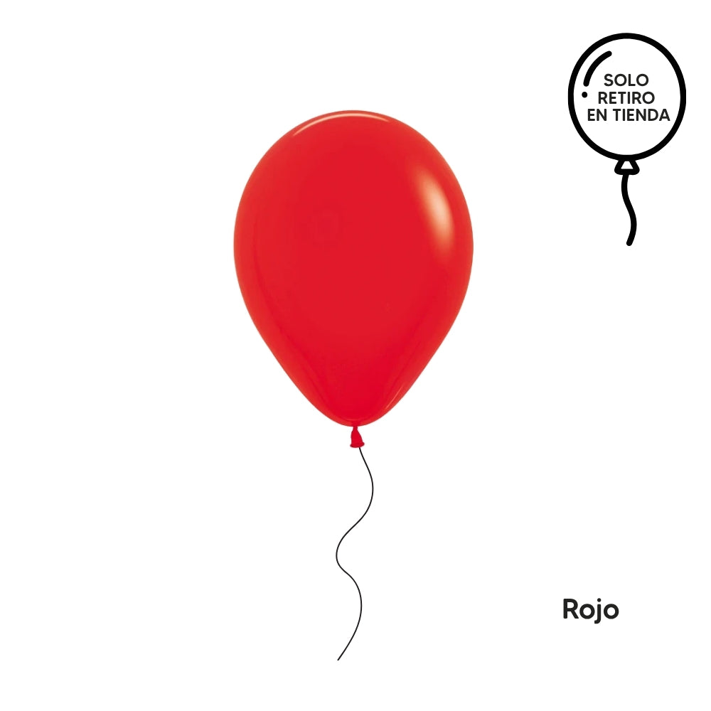 Globo 30cm inflado con helio - naranjos y rojo (elige el color )
