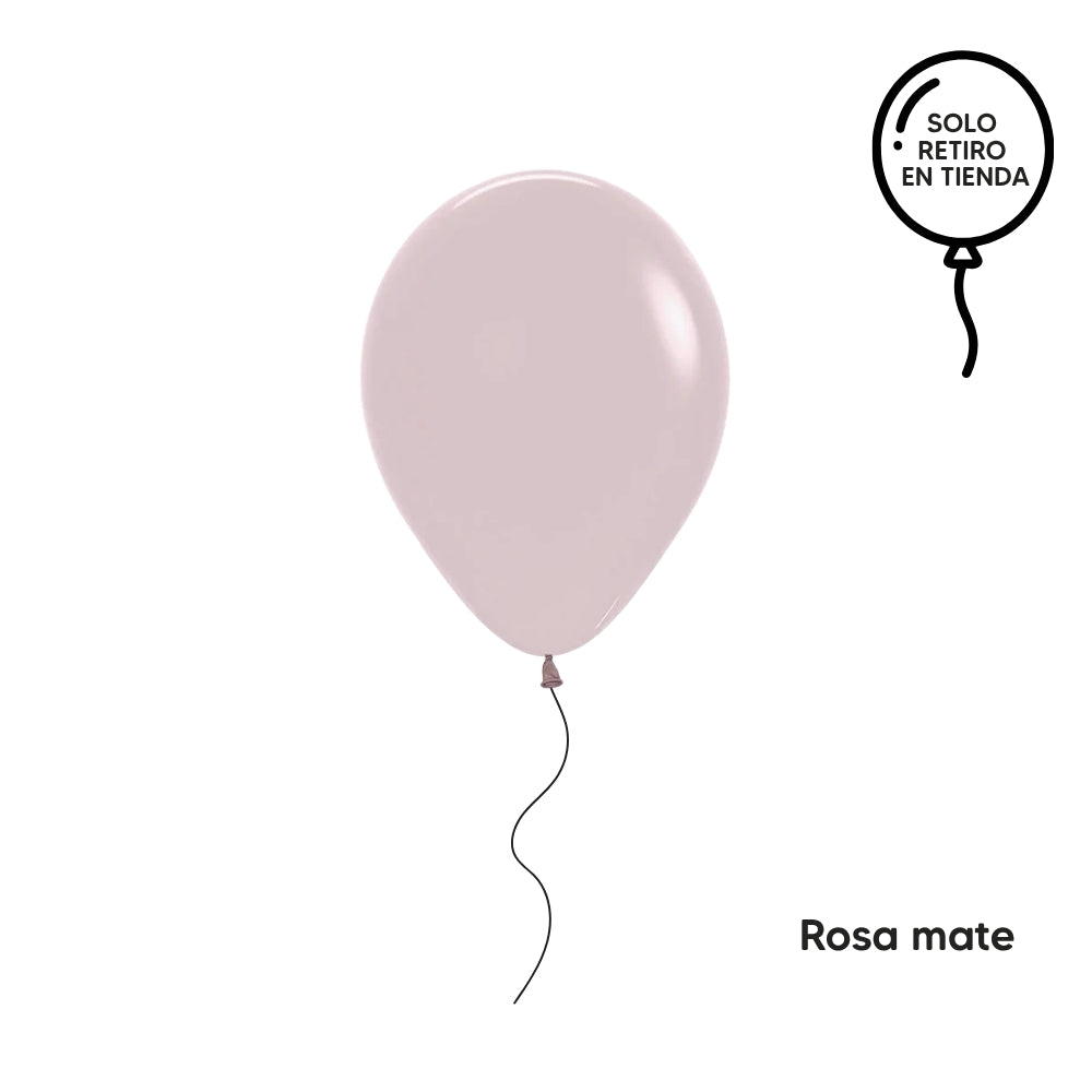Globo 30cm inflado con helio - rosados (elige un color)