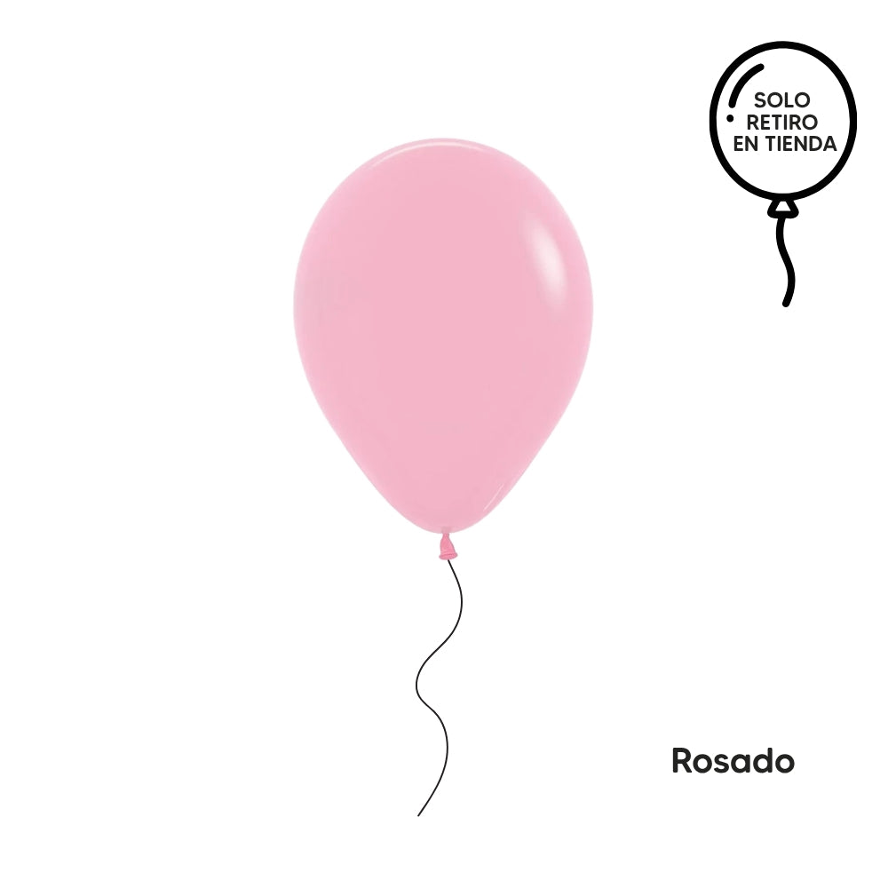 Globo 30cm inflado con helio - rosados (elige un color)