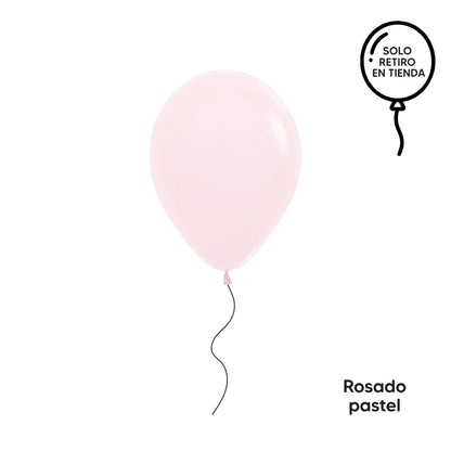 Globo 30cm inflado con helio - rosados (elige un color)