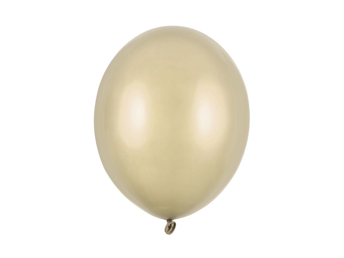 Pack 4 globos 30 cm - Dorado frio metálico
