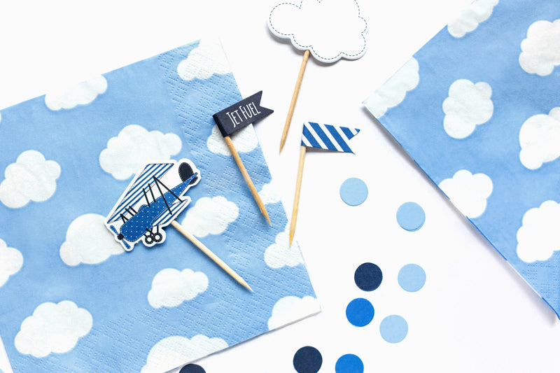 Servilletas celestes con nubes - grandes