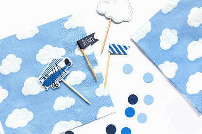 Servilletas celestes con nubes - grandes