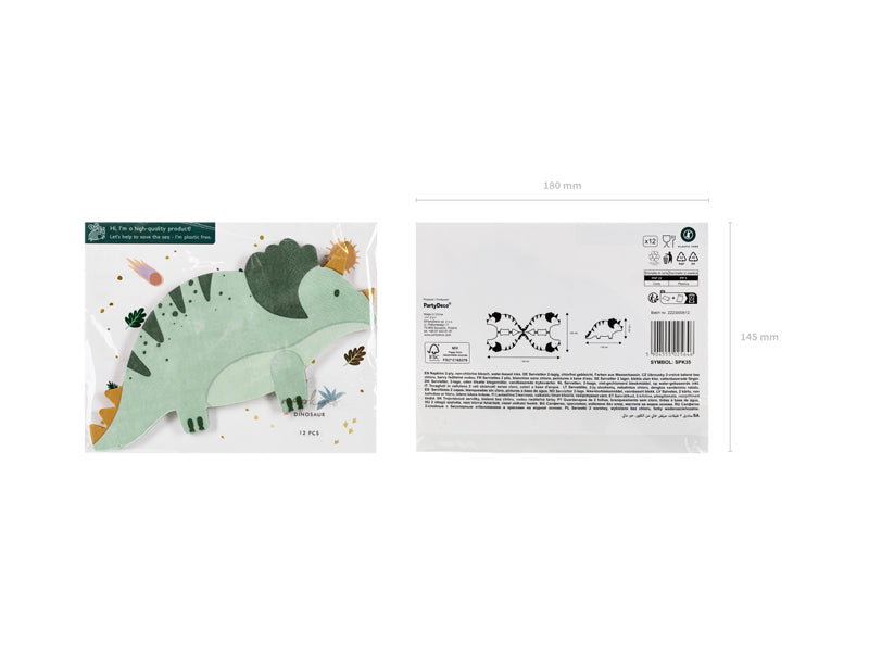 Servilletas con forma de triceratops
