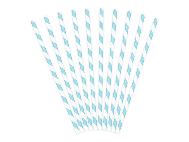 Bombillas de papel - celestes 10 unidades