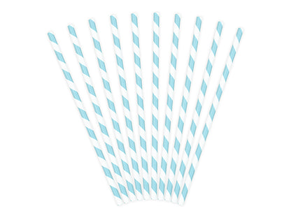 Bombillas de papel - celestes 10 unidades