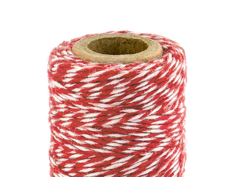 Bakers twine 50m - rojo y blanco