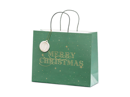Bolsa de regalo - Merry Christmas verde M