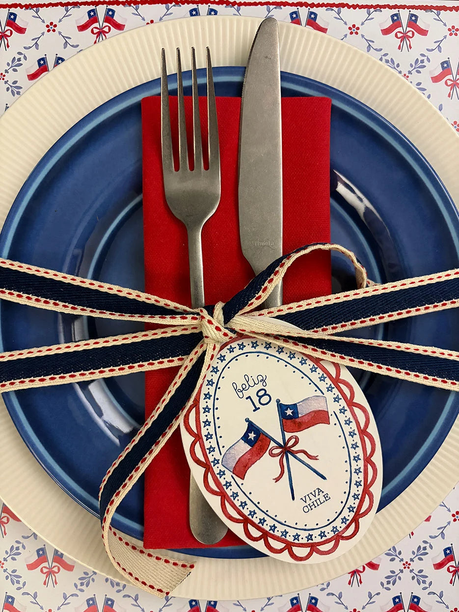 Tags de Mesa - Oval Banderas Feliz 18